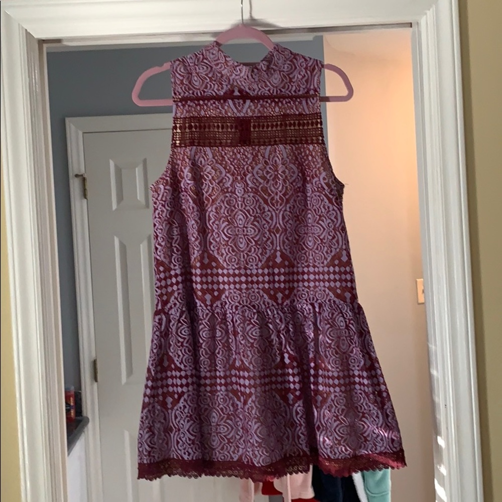 Lulus light periwinkle and maroon short dress